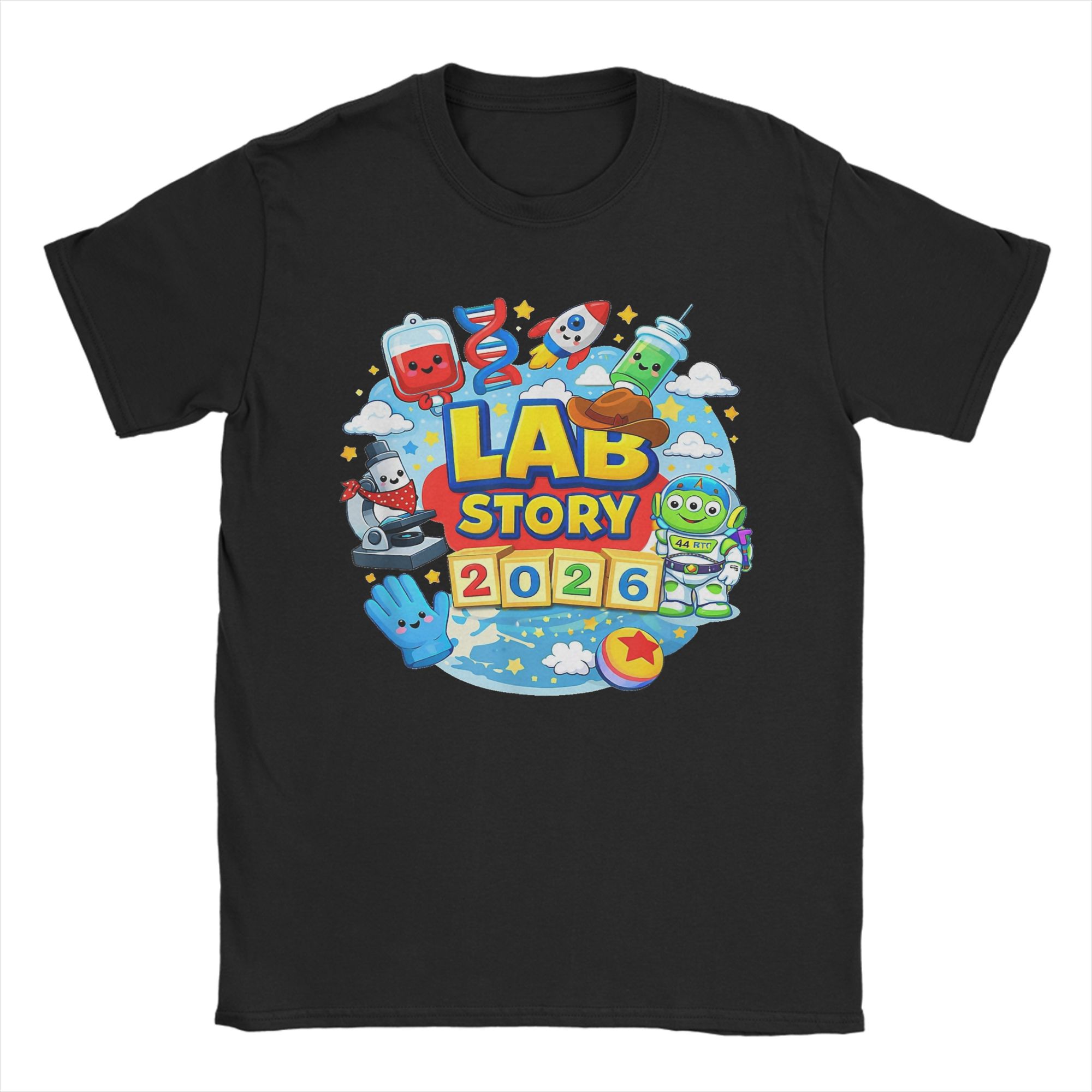 Medical Lab Gifts - 2026 ラボウィーク医療ラボ技術者 Tシャツ男性クレイジーコットン Tシャツラウンドカラー半袖 Tシャツギフトアイデア服