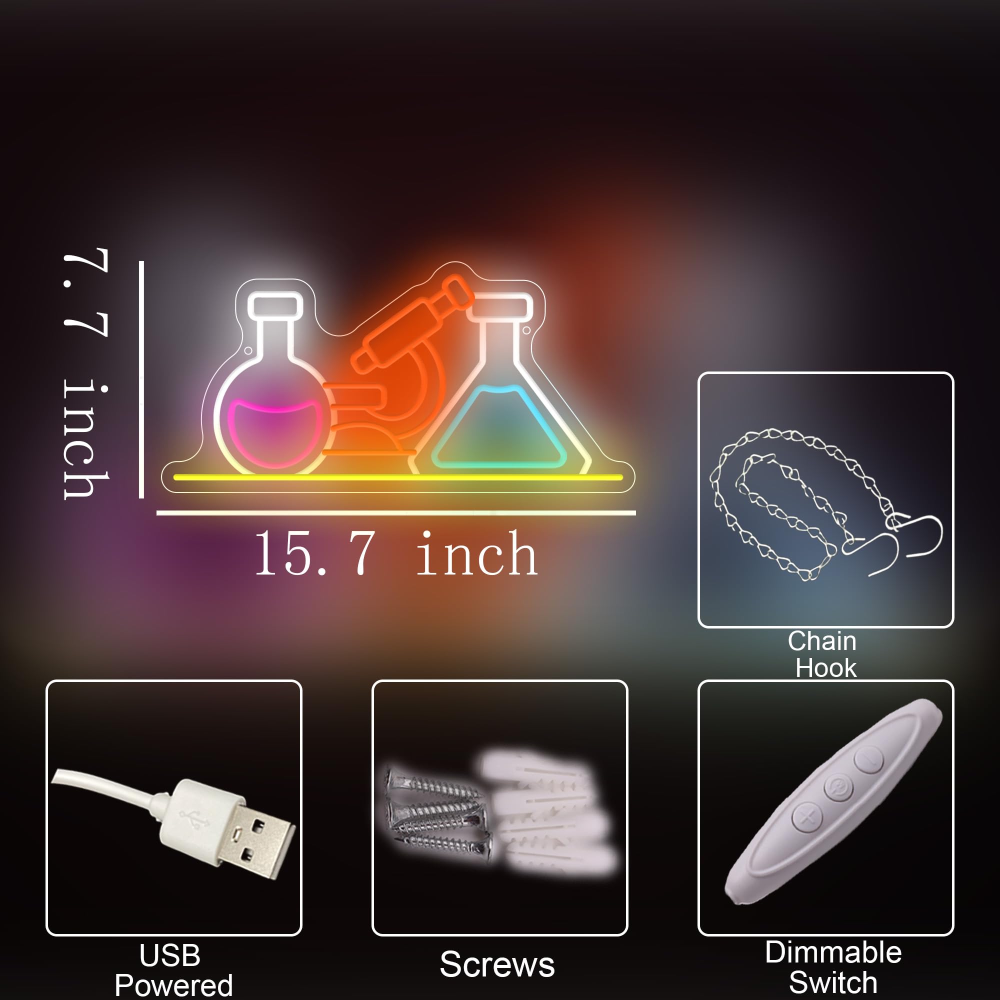 科学実験室用ネオンライト、化学実験室の装飾用、教室、医療研究 - Medical Lab Gifts のレビューと価格
