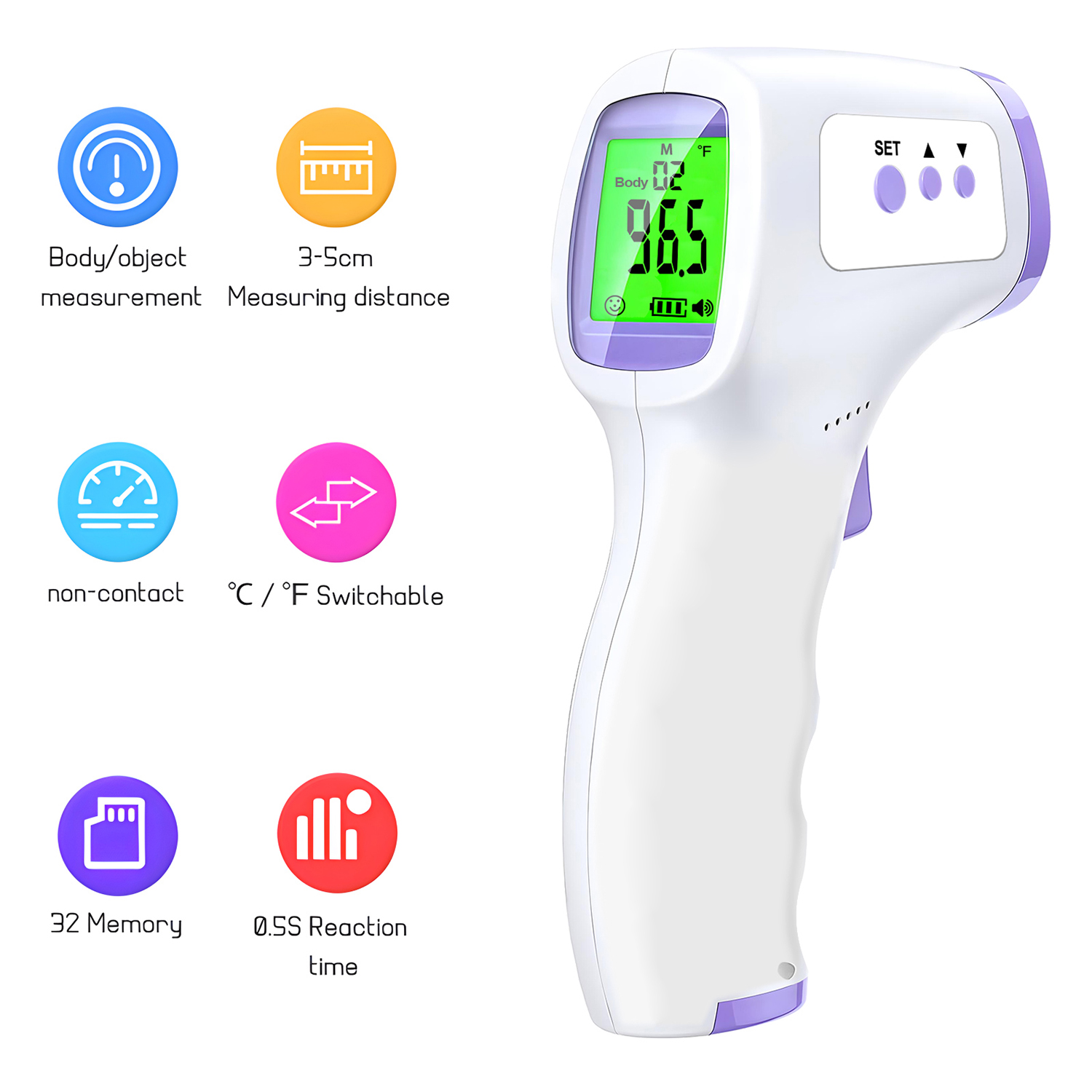 デジタル ℃ ℉   温度計 発熱 LED 温度計 赤外線医 - Digital Thermometer Infrared のレビューと価格